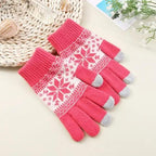 Creative New  Fashion Snow Printing Gloves Mobile Phone Touch Screen Knitted Gloves Winter Thick And Warm Gloves For Men And Women Touchscreen Gloves Stretch Knitted Mechanic Winter Warm Gloves Stevvex