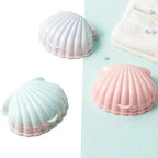 Creative Portable Shell Shape Soap Box Bathroom Drain Soap Holder Travel Soap Protect Case Bathroom Accessories Soap Dish Container with Lid with Drainer Seashell Soap Box Portable Soap Bar Holder Soap Tray Soap Saver Box Case For Home Travel Stevvex