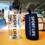 Creative Water Bottle Glass Drink Bottles For Camping Hiking Climbing Sport Bottle Portable Bottle Drinkware Eco-friendly Wide Mouth Glass Drinking Water Bottle Reusable Sport Water Bottles for Gym Hiking Stevvex