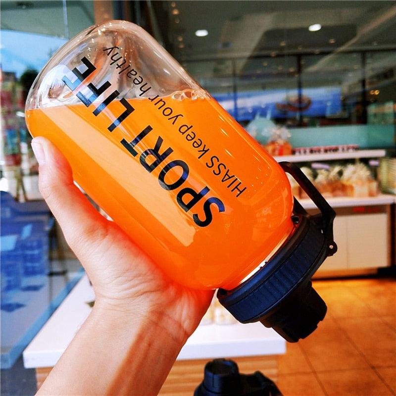 Creative Water Bottle Glass Drink Bottles For Camping Hiking Climbing Sport Bottle Portable Bottle Drinkware Eco-friendly Wide Mouth Glass Drinking Water Bottle Reusable Sport Water Bottles for Gym Hiking Stevvex