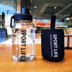 Creative Water Bottle Glass Drink Bottles For Camping Hiking Climbing Sport Bottle Portable Bottle Drinkware Eco-friendly Wide Mouth Glass Drinking Water Bottle Reusable Sport Water Bottles for Gym Hiking Stevvex