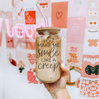 You Make Me Smile Like A Creep 20oz Glass Cup With Bamboo Lid - Funny BandsCo Straps