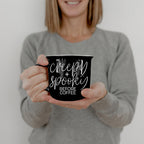 Creepy Spooky Black Ceramic Mug 14.5oz Halloween Coffee Cup For Gothic Morning Vibes BandsCo Straps