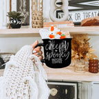 Creepy Spooky Black Ceramic Mug 14.5oz Halloween Coffee Cup For Gothic Morning Vibes BandsCo Straps