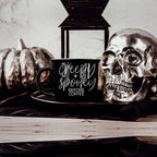 Creepy Spooky Black Ceramic Mug 14.5oz Halloween Coffee Cup For Gothic Morning Vibes BandsCo Straps