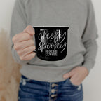 Creepy Spooky Black Ceramic Mug 14.5oz Halloween Coffee Cup For Gothic Morning Vibes BandsCo Straps