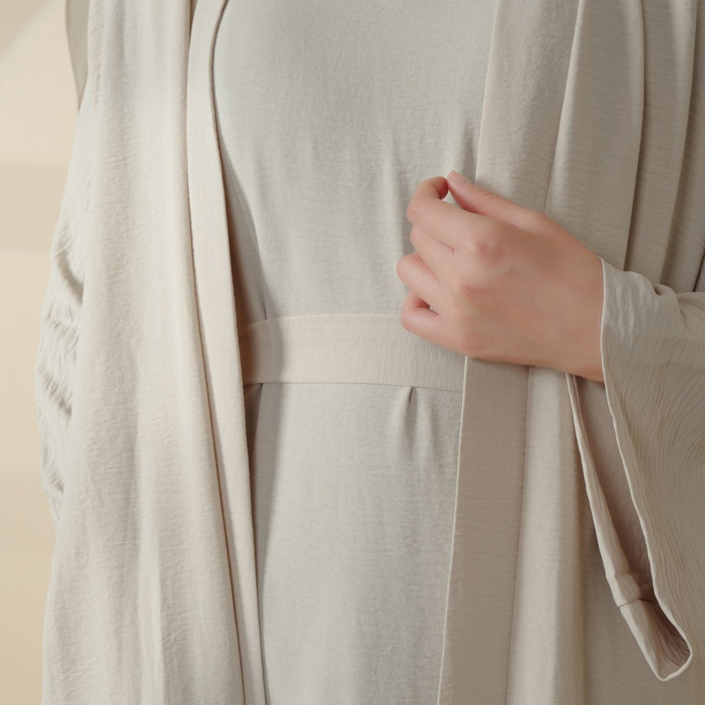 Crepe Pocket Open Abaya 3-Piece Set (MA002) - SJB-DIAMOND ELITES