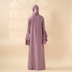 Crepe Satin Ruffle Sleeve Abaya, 5-Piece Set (MOA033) - SJB-DIAMOND ELITES