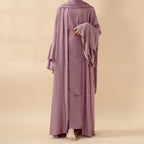 Crepe Satin Ruffle Sleeve Abaya, 5-Piece Set (MOA033) - SJB-DIAMOND ELITES