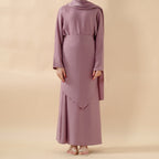 Crepe Satin Ruffle Sleeve Abaya, 5-Piece Set (MOA033) - SJB-DIAMOND ELITES