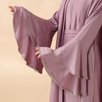 Crepe Satin Ruffle Sleeve Abaya, 5-Piece Set (MOA033) - SJB-DIAMOND ELITES
