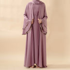 Crepe Satin Ruffle Sleeve Abaya, 5-Piece Set (MOA033) - SJB-DIAMOND ELITES