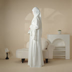 Crepe Satin Ruffle Sleeve Abaya, 5-Piece Set (MOA033) - SJB-DIAMOND ELITES