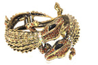Crocodile Crystal Statement Bangle Gold Plated Cuff