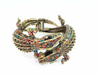 Crocodile Crystal Statement Bangle Gold Plated Cuff