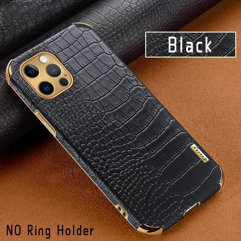 Crocodile Leather Case For iPhone 13 12 Mini Shockproof Magnetic Ring Holder Phone Cover Ultra-thin Soft Crocodile Leather Shockproof Bumper With Ring Bracket Protective Cover for iPhone Stevvex