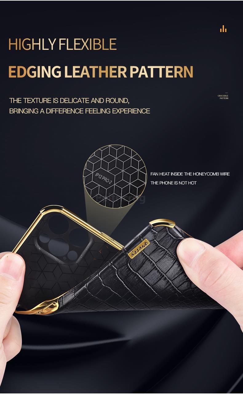 Crocodile Leather Case For iPhone 13 12 Mini Shockproof Magnetic Ring Holder Phone Cover Ultra-thin Soft Crocodile Leather Shockproof Bumper With Ring Bracket Protective Cover for iPhone Stevvex
