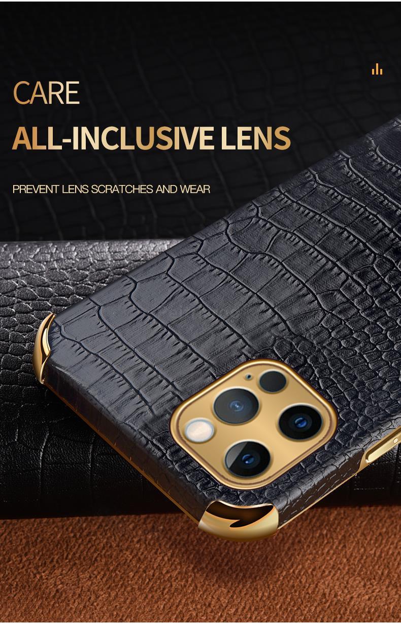 Crocodile Leather Case For iPhone 13 12 Mini Shockproof Magnetic Ring Holder Phone Cover Ultra-thin Soft Crocodile Leather Shockproof Bumper With Ring Bracket Protective Cover for iPhone Stevvex