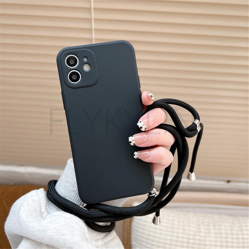 Crossbody Necklace Strap Cord Phone Case For Xiaomi 12 Lite 12t 11 Lite 5g Ne Redmi Note 11 12 Pro A1 10a 10c Soft Cover Silicone Stylish Cord Strap Rope Shell Shockproof Bumper Phone Case Lanyard Cover Stevvex