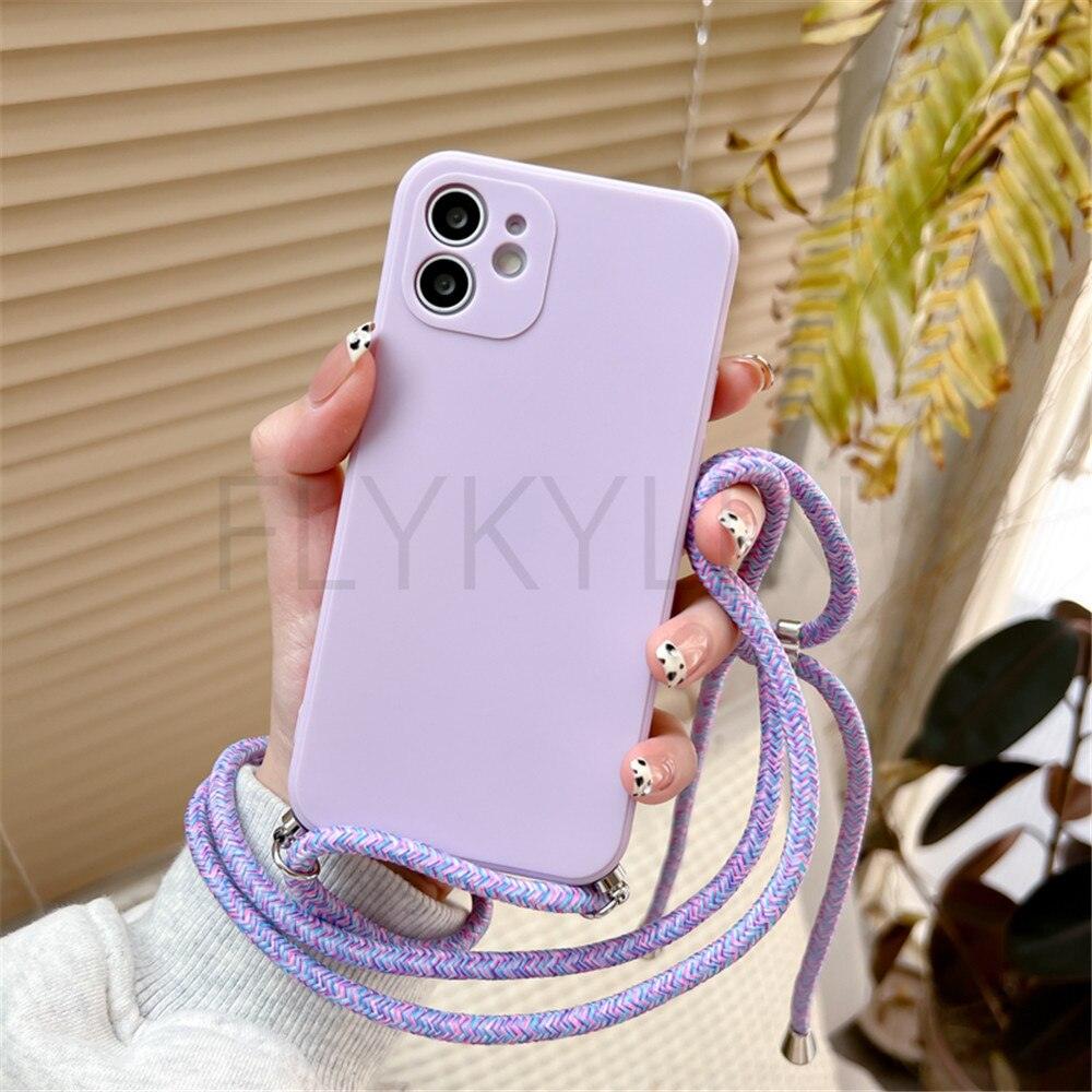 Crossbody Necklace Strap Cord Phone Case For Xiaomi 12 Lite 12t 11 Lite 5g Ne Redmi Note 11 12 Pro A1 10a 10c Soft Cover Silicone Stylish Cord Strap Rope Shell Shockproof Bumper Phone Case Lanyard Cover Stevvex