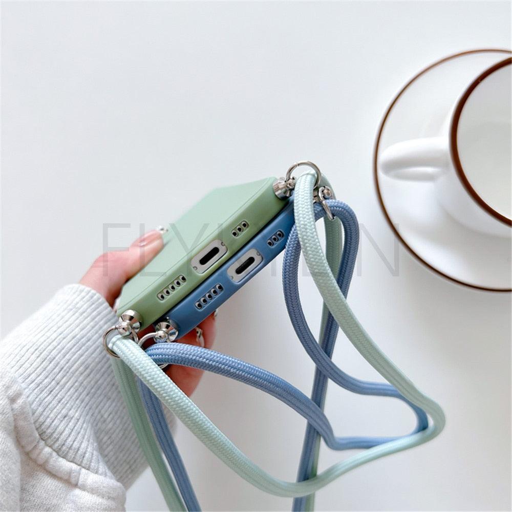 Crossbody Necklace Strap Cord Phone Case For Xiaomi 12 Lite 12t 11 Lite 5g Ne Redmi Note 11 12 Pro A1 10a 10c Soft Cover Silicone Stylish Cord Strap Rope Shell Shockproof Bumper Phone Case Lanyard Cover Stevvex