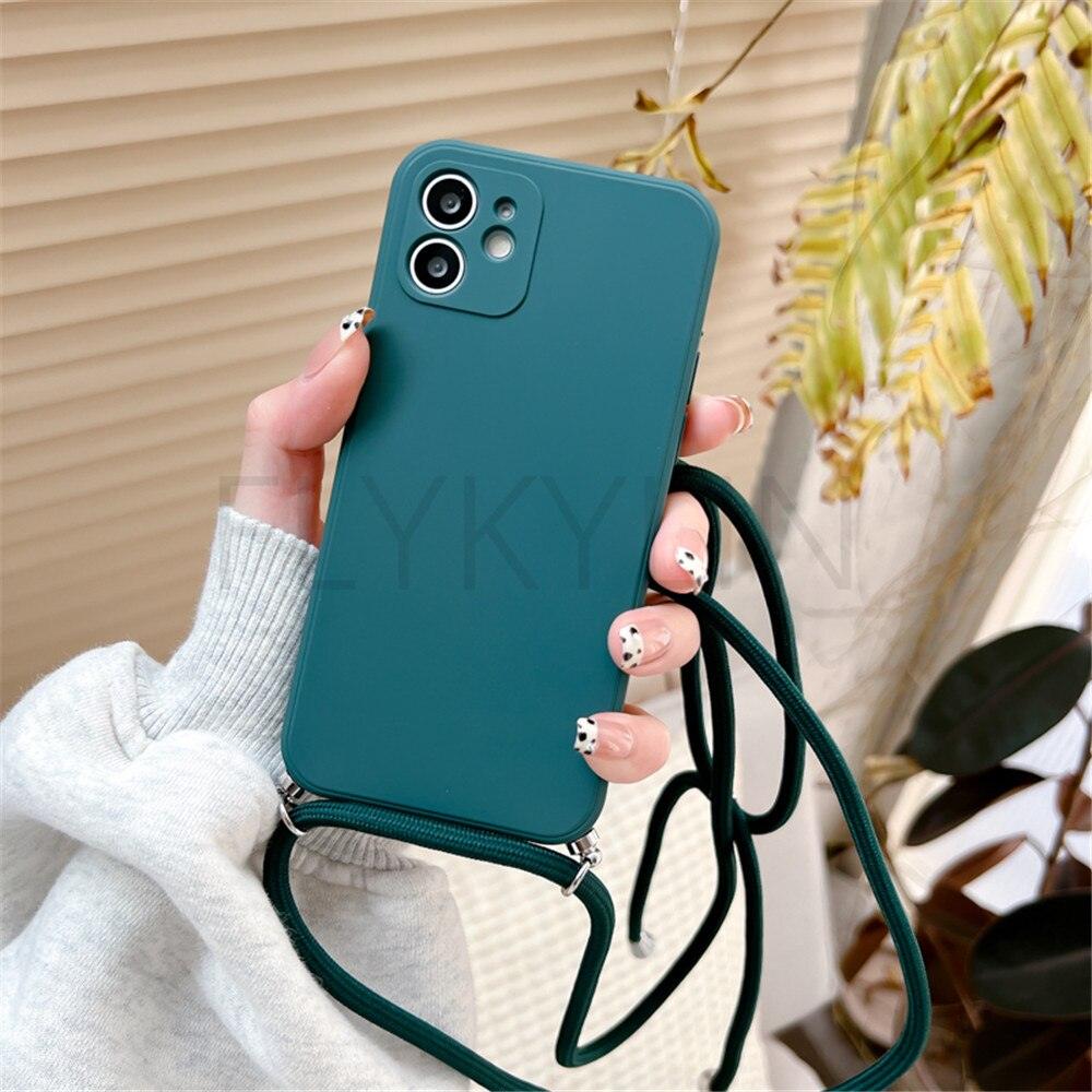 Crossbody Necklace Strap Cord Phone Case For Xiaomi 12 Lite 12t 11 Lite 5g Ne Redmi Note 11 12 Pro A1 10a 10c Soft Cover Silicone Stylish Cord Strap Rope Shell Shockproof Bumper Phone Case Lanyard Cover Stevvex
