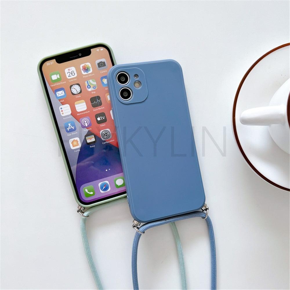 Crossbody Necklace Strap Cord Phone Case For Xiaomi 12 Lite 12t 11 Lite 5g Ne Redmi Note 11 12 Pro A1 10a 10c Soft Cover Silicone Stylish Cord Strap Rope Shell Shockproof Bumper Phone Case Lanyard Cover Stevvex