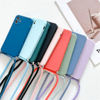Crossbody Necklace Strap Cord Phone Case For Xiaomi 12 Lite 12t 11 Lite 5g Ne Redmi Note 11 12 Pro A1 10a 10c Soft Cover Silicone Stylish Cord Strap Rope Shell Shockproof Bumper Phone Case Lanyard Cover Stevvex