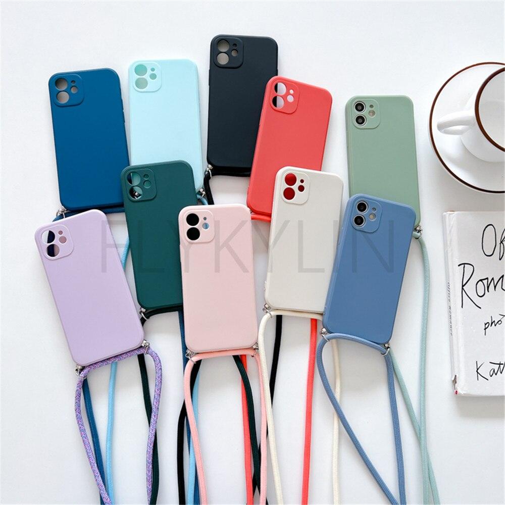 Crossbody Necklace Strap Cord Phone Case For Xiaomi 12 Lite 12t 11 Lite 5g Ne Redmi Note 11 12 Pro A1 10a 10c Soft Cover Silicone Stylish Cord Strap Rope Shell Shockproof Bumper Phone Case Lanyard Cover Stevvex