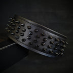 Black ''Crown'' soft leather dog collar - SJB-DIAMOND ELITES