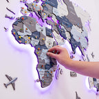3D LED / LUMINOUS Wooden World Map 3.0 Cruise - SJB-DIAMOND ELITES