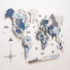 3D LED / LUMINOUS Wooden World Map 3.0 Cruise - SJB-DIAMOND ELITES