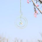 Crystal Ball Star Moon Sun Ring Rainbow Catcher Crystal Pendant Hanging Crystal Sun catcher Ornament Prism Stone Beads Ornament Home Window Wind-chimes Car Decoration Stevvex
