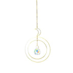 Crystal Ball Star Moon Sun Ring Rainbow Catcher Crystal Pendant Hanging Crystal Sun catcher Ornament Prism Stone Beads Ornament Home Window Wind-chimes Car Decoration Stevvex