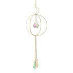 Crystal Ball Star Moon Sun Ring Rainbow Catcher Crystal Pendant Hanging Crystal Sun catcher Ornament Prism Stone Beads Ornament Home Window Wind-chimes Car Decoration Stevvex