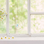 Crystal Ball Star Moon Sun Ring Rainbow Catcher Crystal Pendant Hanging Crystal Sun catcher Ornament Prism Stone Beads Ornament Home Window Wind-chimes Car Decoration Stevvex