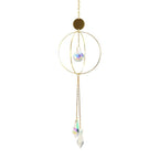 Crystal Ball Star Moon Sun Ring Rainbow Catcher Crystal Pendant Hanging Crystal Sun catcher Ornament Prism Stone Beads Ornament Home Window Wind-chimes Car Decoration Stevvex
