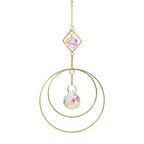 Crystal Ball Star Moon Sun Ring Rainbow Catcher Crystal Pendant Hanging Crystal Sun catcher Ornament Prism Stone Beads Ornament Home Window Wind-chimes Car Decoration Stevvex