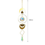 Crystal Ball Star Moon Sun Ring Rainbow Catcher Crystal Pendant Hanging Crystal Sun catcher Ornament Prism Stone Beads Ornament Home Window Wind-chimes Car Decoration Stevvex