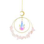 Crystal Ball Star Moon Sun Ring Rainbow Catcher Crystal Pendant Hanging Crystal Sun catcher Ornament Prism Stone Beads Ornament Home Window Wind-chimes Car Decoration Stevvex