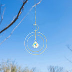 Crystal Ball Star Moon Sun Ring Rainbow Catcher Crystal Pendant Hanging Crystal Sun catcher Ornament Prism Stone Beads Ornament Home Window Wind-chimes Car Decoration Stevvex