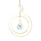 Crystal Ball Star Moon Sun Ring Rainbow Catcher Crystal Pendant Hanging Crystal Sun catcher Ornament Prism Stone Beads Ornament Home Window Wind-chimes Car Decoration Stevvex