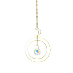 Crystal Ball Star Moon Sun Ring Rainbow Catcher Crystal Pendant Hanging Crystal Sun catcher Ornament Prism Stone Beads Ornament Home Window Wind-chimes Car Decoration Stevvex