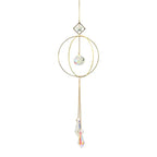 Crystal Ball Star Moon Sun Ring Rainbow Catcher Crystal Pendant Hanging Crystal Sun catcher Ornament Prism Stone Beads Ornament Home Window Wind-chimes Car Decoration Stevvex