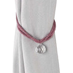 Crystal Bead Curtain Tieback Bling Diamond Bandage Rope Accessories Curtains Holder Buckle Tie Home Decorative Tieback Flower Curtain Clips Buckle with Stretchy Wire Rope For Home Office Decoration Stevvex