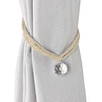 Crystal Bead Curtain Tieback Bling Diamond Bandage Rope Accessories Curtains Holder Buckle Tie Home Decorative Tieback Flower Curtain Clips Buckle with Stretchy Wire Rope For Home Office Decoration Stevvex