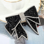 Crystal Big Bow Barrettes Hair Clips For Women Ponytail Holder Girls Hair Accessories Rhinestone Hairpins Fashion Hairgrips Band Accessories For Party