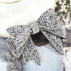 Crystal Big Bow Barrettes Hair Clips For Women Ponytail Holder Girls Hair Accessories Rhinestone Hairpins Fashion Hairgrips Band Accessories For Party