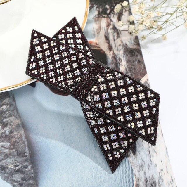 Crystal Big Bow Hair Clips For Women Girls Hair Accessories Rhinestone Hairpins Plastic Hairgirps Retro Barrette Headwear Gorgeous Hair Accessories For Women Stevvex