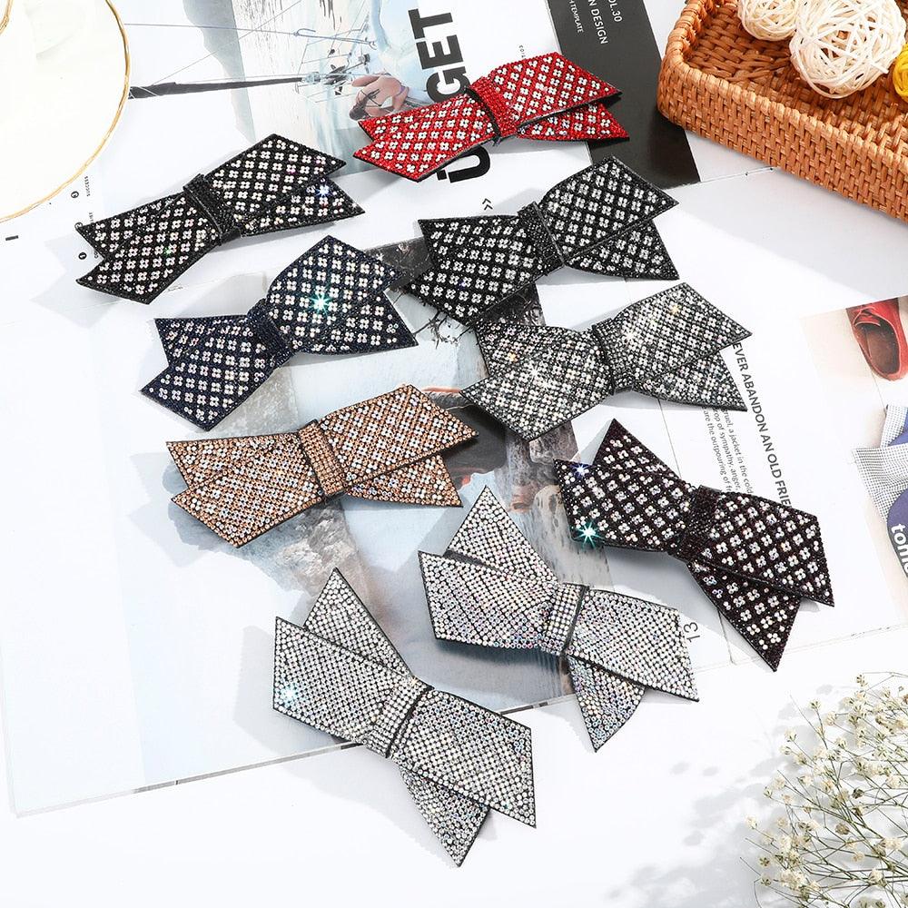 Crystal Big Bow Hair Clips For Women Girls Hair Accessories Rhinestone Hairpins Plastic Hairgirps Retro Barrette Headwear Gorgeous Hair Accessories For Women Stevvex